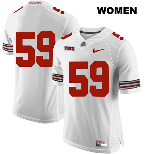 Ohio State Buckeyes Women's Isaiah Prince #59 White Authentic Nike No Name College NCAA Stitched Football Jersey ZN19H05TB